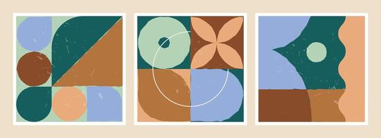 Minimal geometric pattern set with abstract and primitive shapes vector