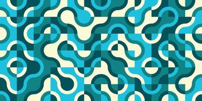 Abstract geometric blue background with squares and curves vector
