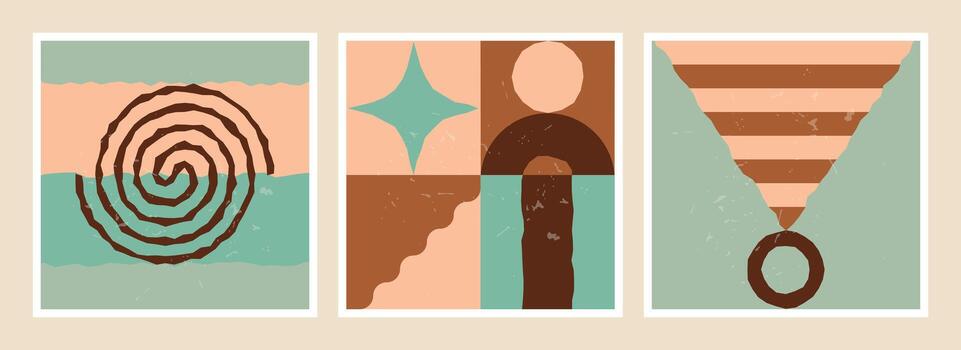 conjunto de resumen composiciones con irregular geométrico formas vector