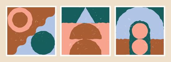 Set of flat illustrations with simple, geometric and abstract shapes vector