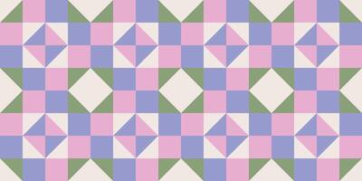 Repetitive tiles in pastel colors with rhombuses and squares vector