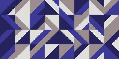 Seamless geometric pattern with bold blue and neutral tones vector