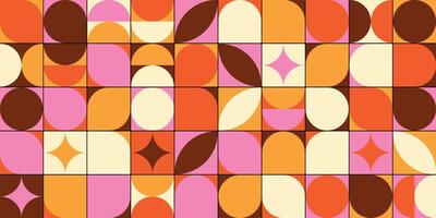 Warm abstract geometric composition with simple shapes vector