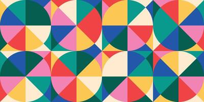Geometric background with multicolored circles vector