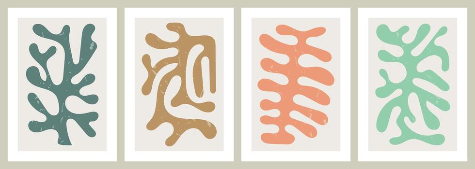 Set of algae and blob shapes vector