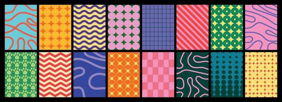 Collection of textured backgrounds with simple and fun repeating patterns vector