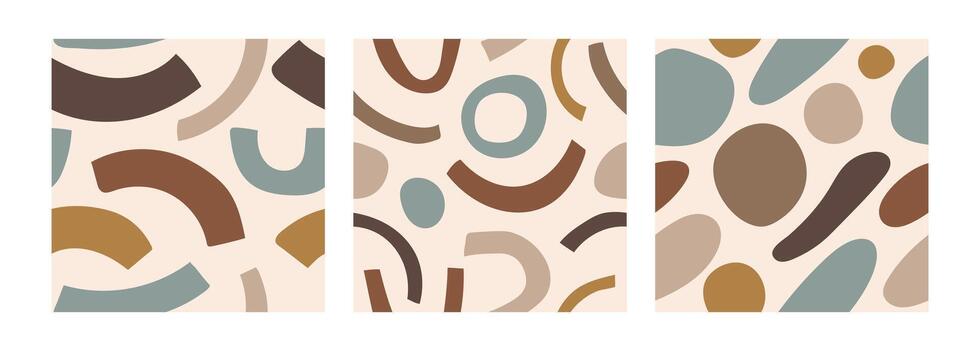 Set of abstract hand drawn organic shapes seamless repeating patternsSet of abstract hand drawn organic shapes seamless repeating patterns vector