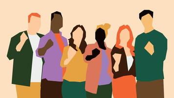 Group of optimistic people vector