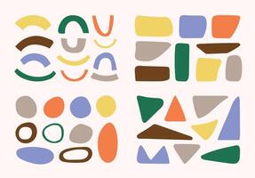 Set of colorful minimalist abstract shapes vector