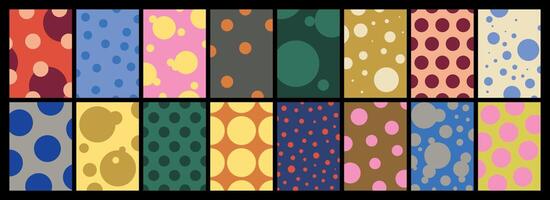 Collection of textured backgrounds with polka dot patterns vector