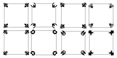 Set of Square Ornamental label frames. decorative vintage frame and retro badge vector