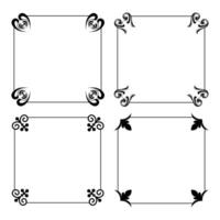 Ornamental label frames. decorative vintage frame and retro badge set vector