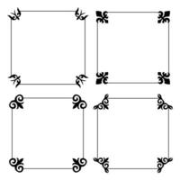 Decorative vintage frame and retro badge set Square label frames borders vector