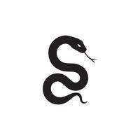 Black Snake Silhouette Icon Isolated on White Background vector