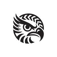 Tribal Eagle Head in Circular Shape on White Background vector