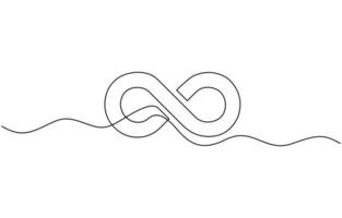 Infinity icon. Continuous line art drawing Heart and Infinity symbol. Infinity symbol single continuous line concept of unlimited eternity one line art. vector