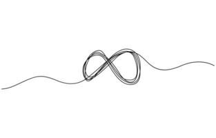 Infinity love icon. Continuous line art drawing Heart and Infinity symbol. Infinity symbol single continuous line concept of unlimited eternity one line art vector