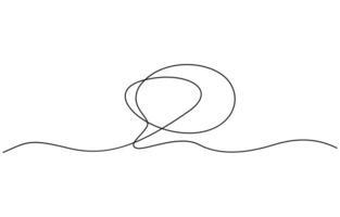 One line drawing Speech bubble . Communication chat messenger single line. Continuous one line border text box vector