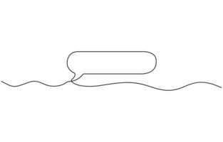 One line drawing Speech bubble . Communication chat messenger single line. Continuous one line border text box, message element illustration vector