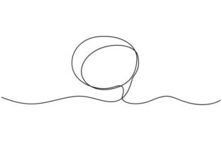 One line drawing Speech bubble . Communication chat messenger single line. Continuous one line border text box, message element. vector