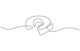 Donut for desset outline drawing illustration. one continuous line drawing of donut cake. Continuous one line drawing sweet donut. Dessert concept. Single line draw. vector