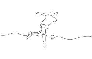 Person throwing a bowling ball to make a strike continuous one line drawing, Single continuous line drawing of young happy bowling player man throw bowling ball vector