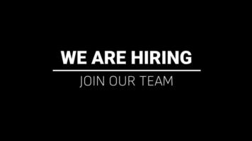 We Are Hiring Join Our Team Text Animation video