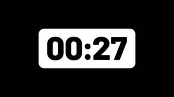 Digital Countdown Timer 30 Seconds Black Background video