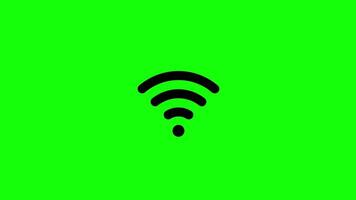 Animated Wi-Fi Blocked Icon Green Screen, No Wireless Connection Forbidden Symbol video