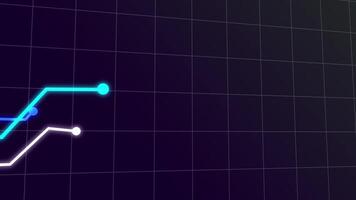 Animated Line Chart Showing Business Growth and Competition Trend in Futuristic Grid Style Perfect for Tech Presentations or Financial Reports video