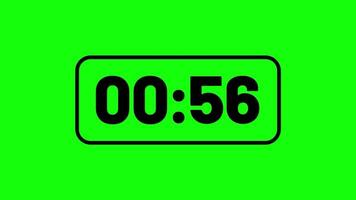 Digital Countdown Timer 60 Seconds Green Screen Animation video
