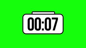 Digital Countdown Timer 10 Seconds Green Screen Animation video
