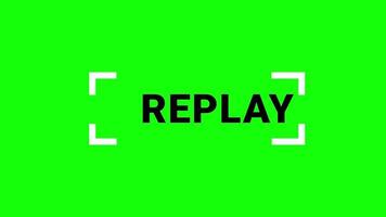 Replay Button Green Screen Loop video
