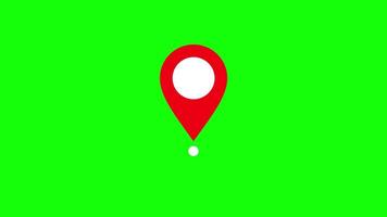Animated Red Location Pin Green Screen, Chroma Key Map Pointer Icon video