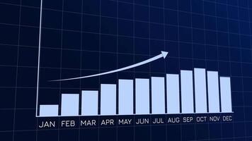 Bar Chart Growth Animation with Arrow Monthly Data Visualization video