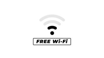 Animated FREE Wi-Fi Sign - Wireless Internet Hotspot Icon on White Background video