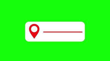 Animated Location Icon with Text Box on Green Screen video