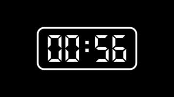 Digital Countdown Timer 60 Seconds Black Background video