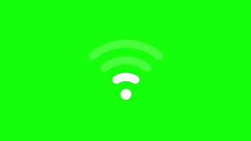 Animated White Wi-Fi Icon Green Screen, Chroma Key Wireless Signal Symbol video