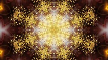 Abstract VJ glowing lights kaleidoscope motion dark background. abstract technology background. video
