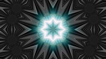 Psychedelic Kaleidoscope light loop motion. blue stars animation. video