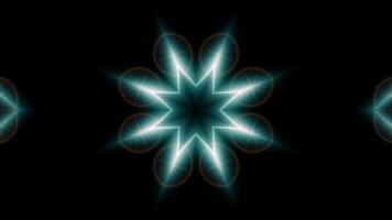 Psychedelic Kaleidoscope light loop motion. stars light in the darkness. shiny stars light. video