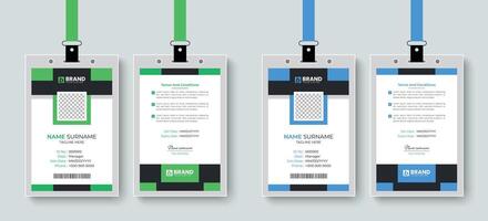 Modern corporate creative and minimal employee id card or identity card design layout. Template design for business company identity card, id card, staff card design. vector