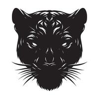 panther face silhouette with white background vector