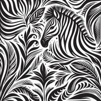Seamless Zebra Smooth Stripes Pattern vector
