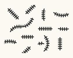 Football Laces and Stitching Patterns, Creative Sports Graphic Design Elements vector