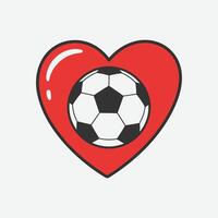 Soccer Ball Inside a Heart Shape, Simple and Fun Design for Sports Lovers and Fans vector