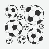 Set of Soccer Balls in Various Sizes, Black and White Sports Design Elements vector