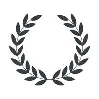 Simple Dark Gray Laurel Wreath Isolated on White Background for Awards Achievements and Heraldry Designs Illustration Graphic Resource vector