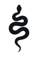 Sinuous Snake Silhouette in Black and White Perfect for Tattoos Logos and Designs with a Reptilian or Mystical Theme vector